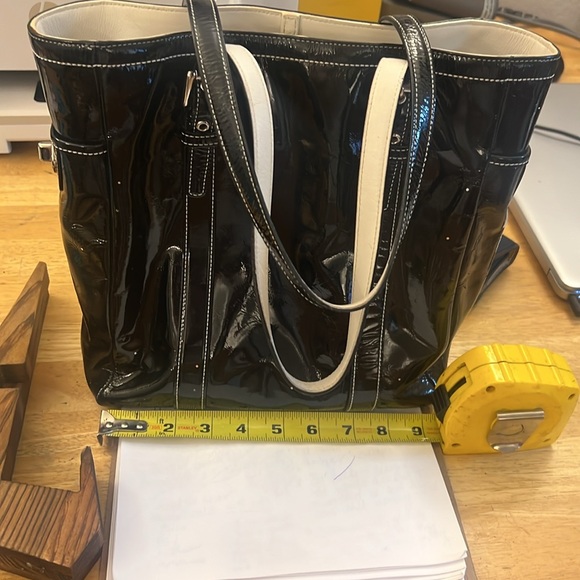 Coach Black Patent Leather Tote - Picture 10 of 11